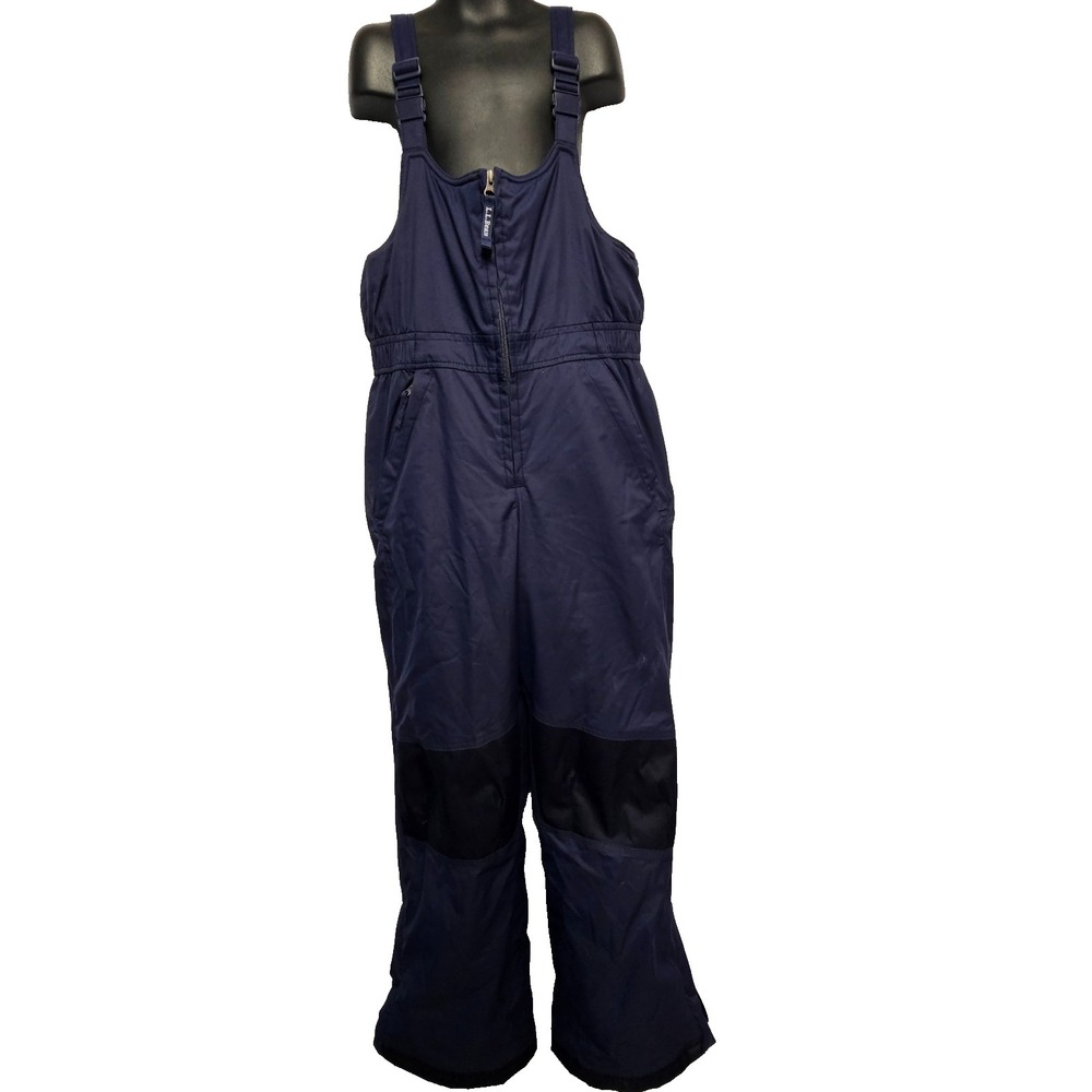 LL Bean Cold Buster Snow Bibs Youth Navy Overall Snow Pants Winter Thinsulate 12